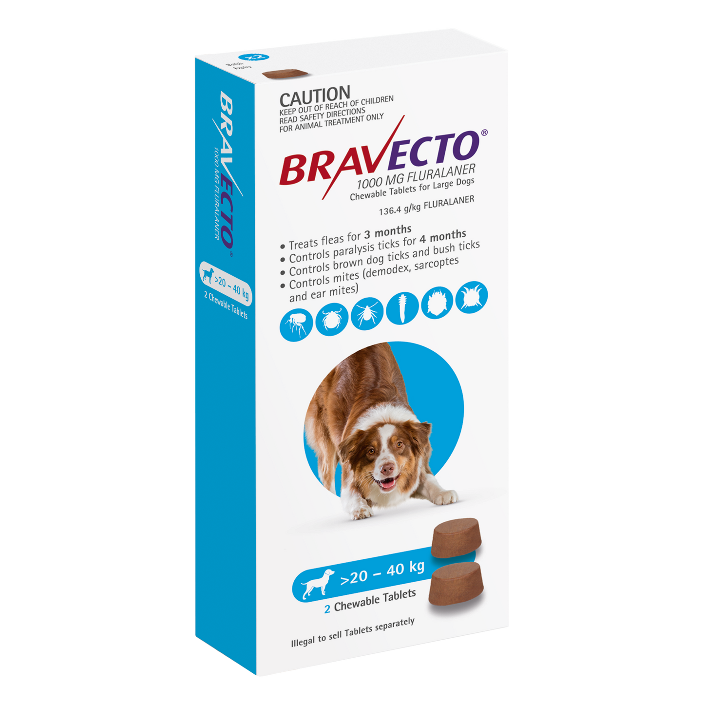 Bravecto Chews For Dogs 44-88lbs (20-40kg)
