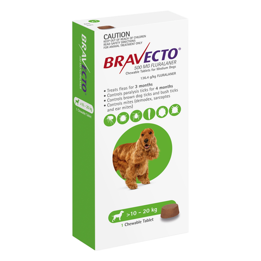 Bravecto Chewables For Dogs 22-44lbs (10-20kg)