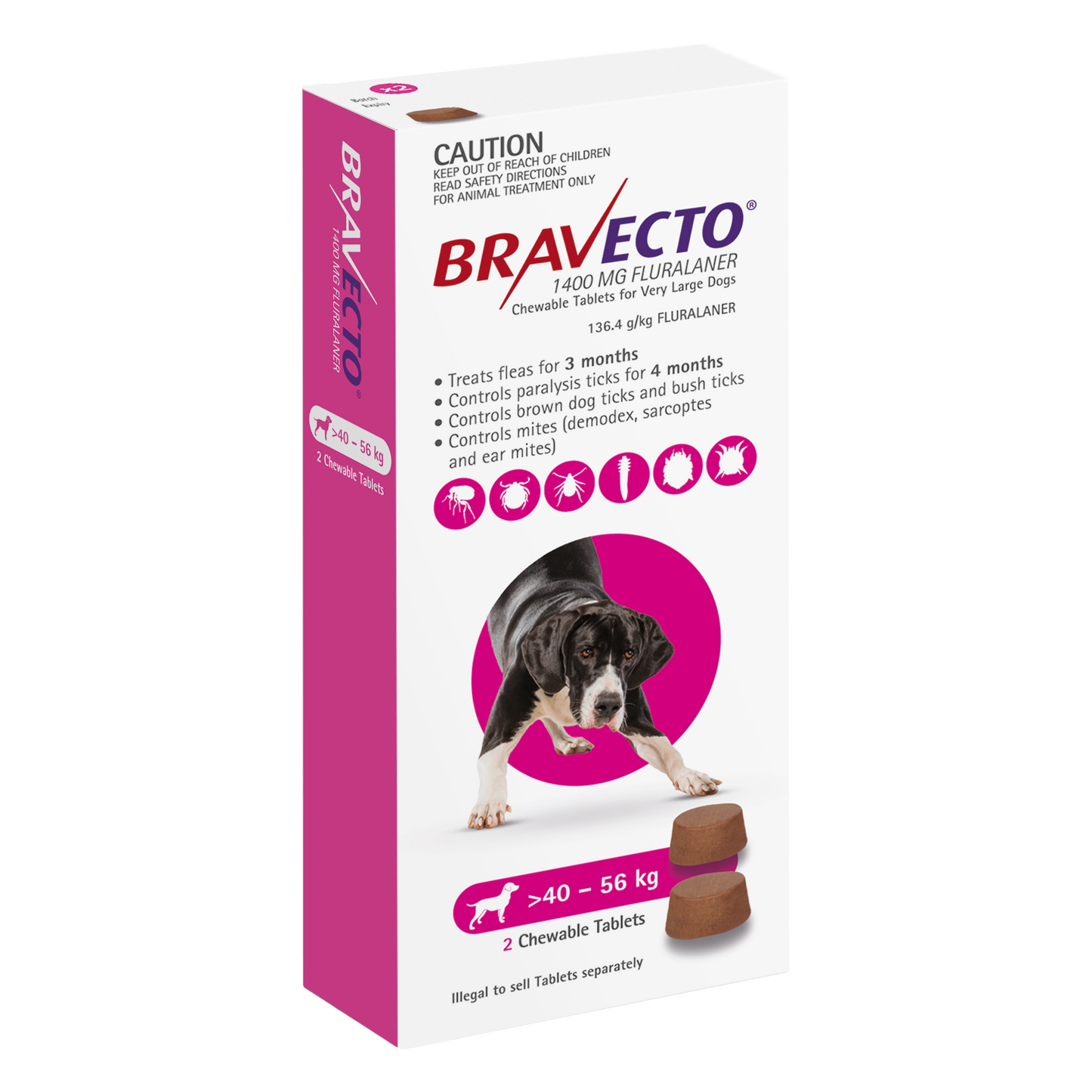Bravecto Chews for Dogs, 88-123lbs (40-56kg)