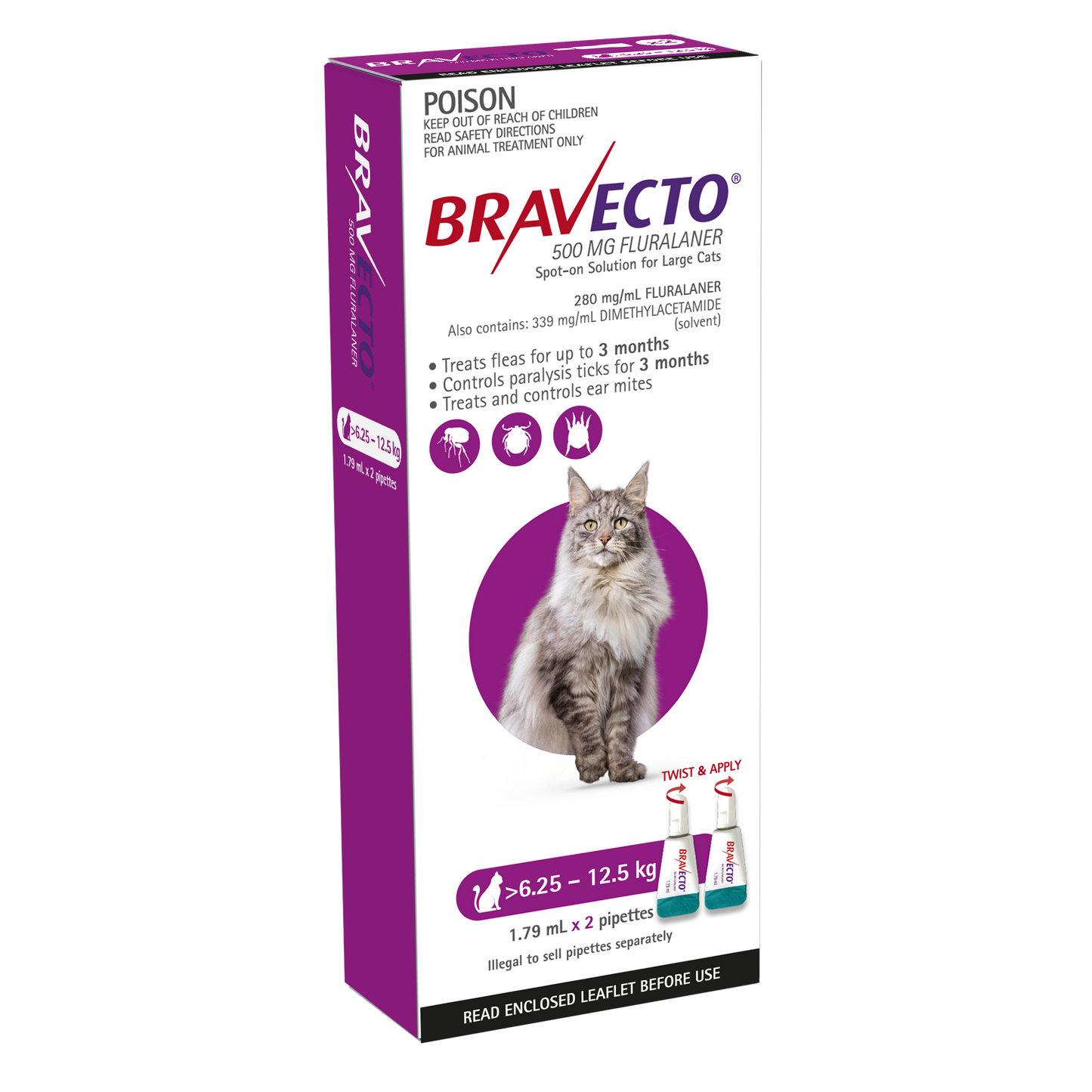 Bravecto Spot-On for Cats, 13.8-27.5lbs (6.25-12.5kg)