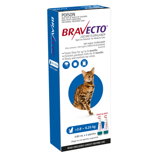 Bravecto Spot-On for Cats, 6.2-13.8lbs (2.8-6.25kg)