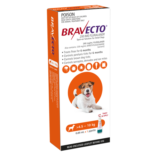 Bravecto Spot-On for Dogs, 9.9-22lbs (4.5-10kg)