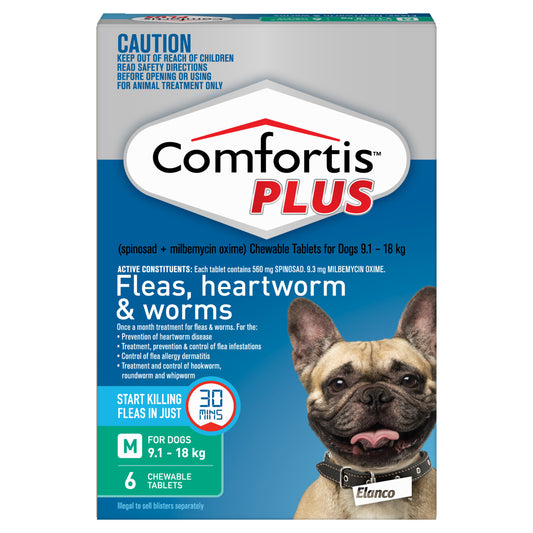 Comfortis Plus Chewable Tablet for Dogs, 20.1-40 lbs, (9.1-18kg)