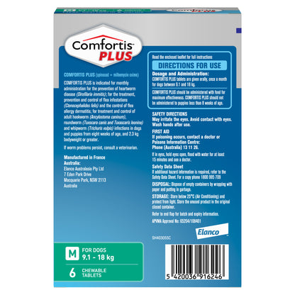 Comfortis Plus Chewable Tablet for Dogs, 20.1-40 lbs, (9.1-18kg)