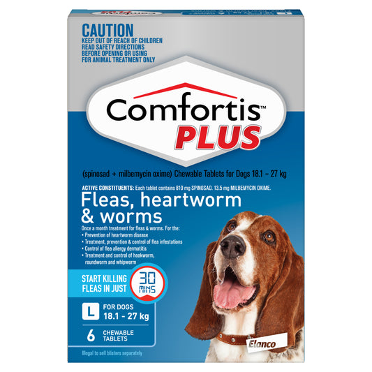 Comfortis Plus Chewable Tablet for Dogs, 40.1-60 lbs, (18.1-27kg)