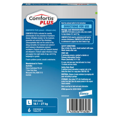 Comfortis Plus Chewable Tablet for Dogs, 40.1-60 lbs, (18.1-27kg)