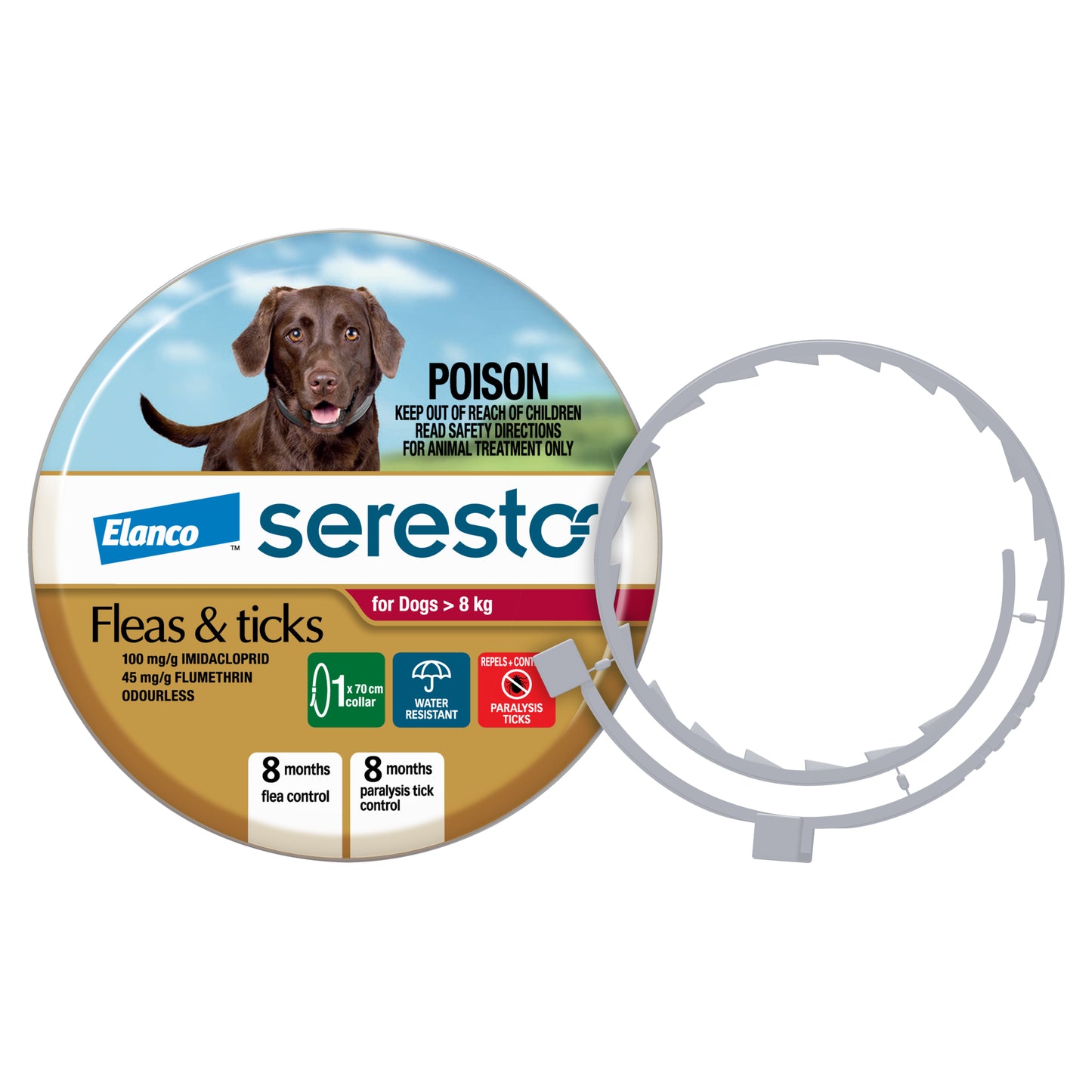 Seresto Collar for Dogs Over 18lbs (Red)