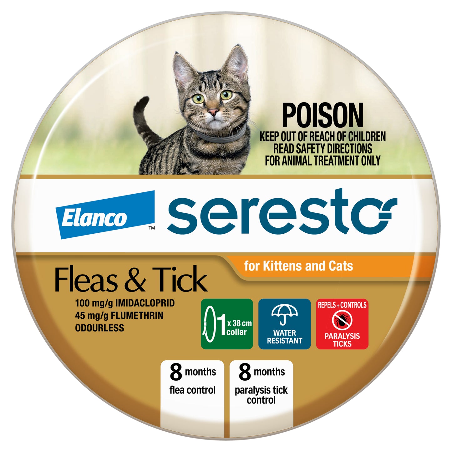 Seresto Flea and Tick Collar for Cats and Kittens (Orange)