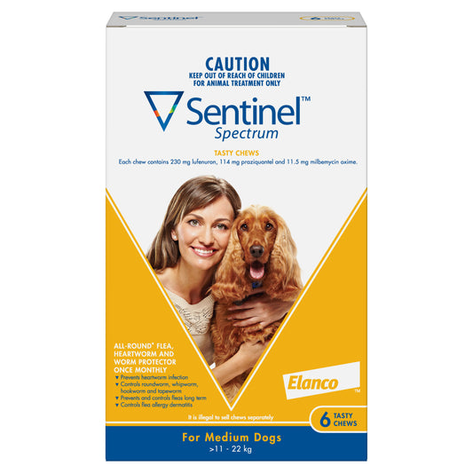 Sentinel Spectrum Chew for Dogs, 25.1-50 lbs, (Yellow)
