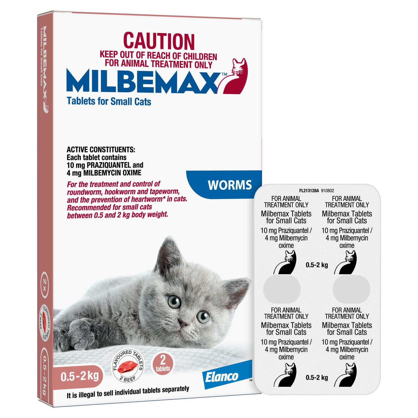 Milbemax Allwormer Cat Small 1.1 - 4.4lbs 2pk