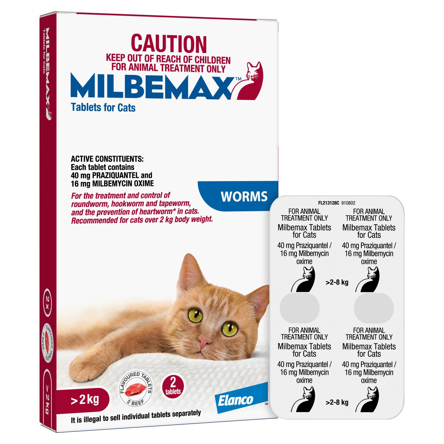 Milbemax Allwormer Cat Large 4.4 - 17.6lbs 2pk
