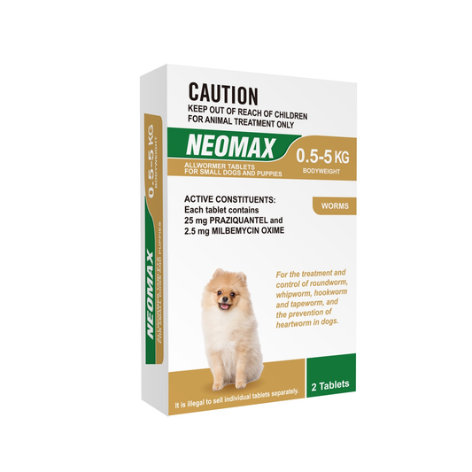 NEOMAX Allwormer for Small Dogs and Puppies 1.1 - 11lbs Brown 2pk