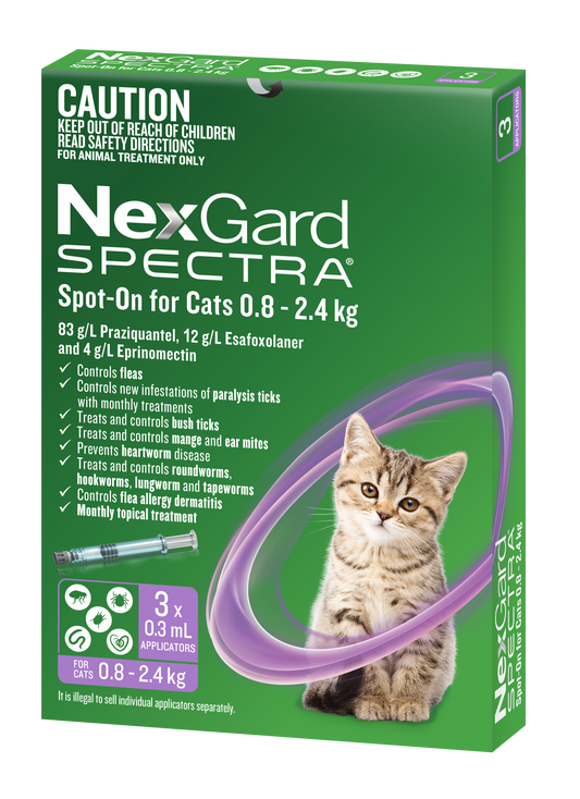 Nexgard Spectra for Cats 1.8-5.3 lbs (Purple)