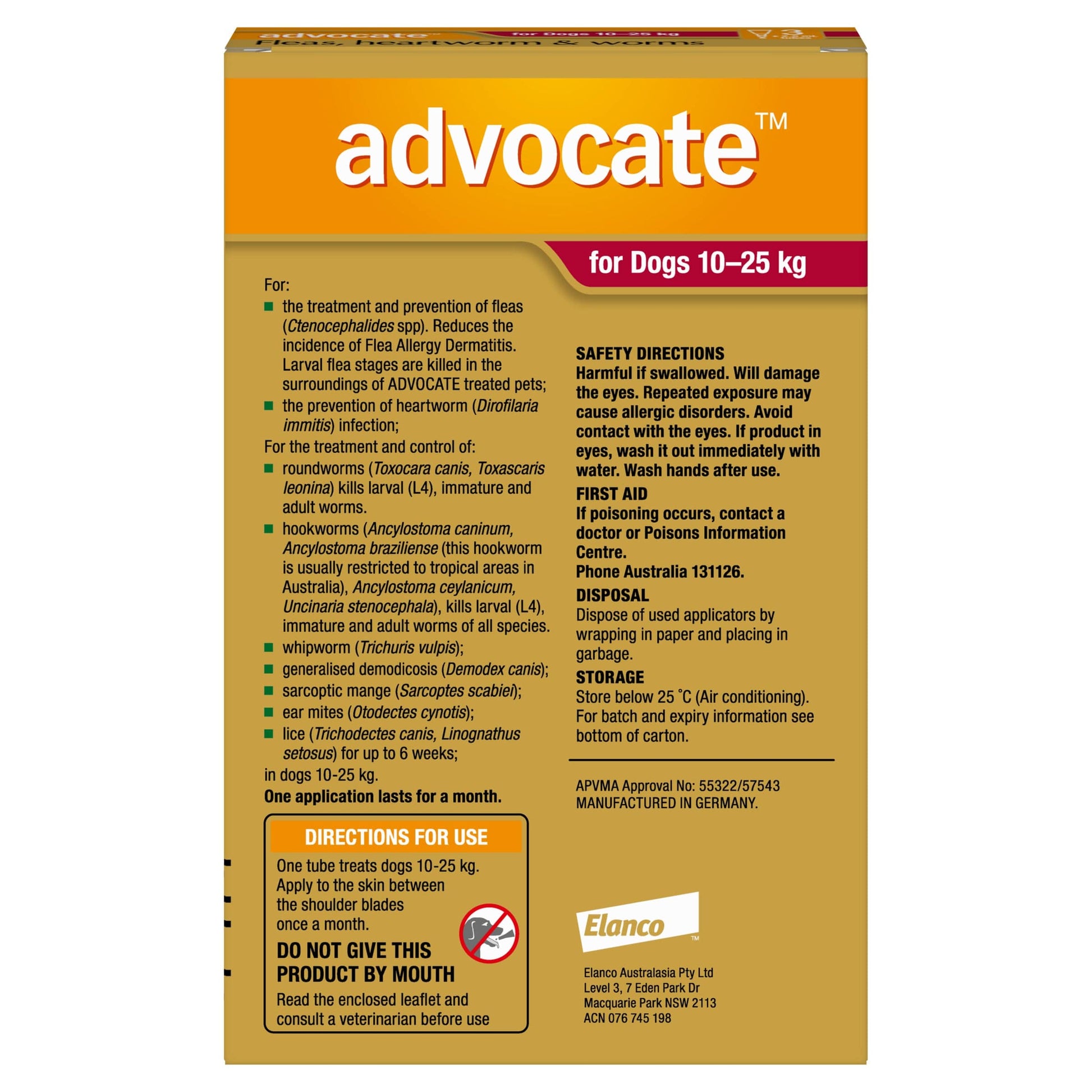 Advocate Dog Health Advocate™ Red for Large Dogs — 10-25kg