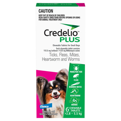 Credelio Plus Chews For Dogs 6.2-12lbs (Pink)