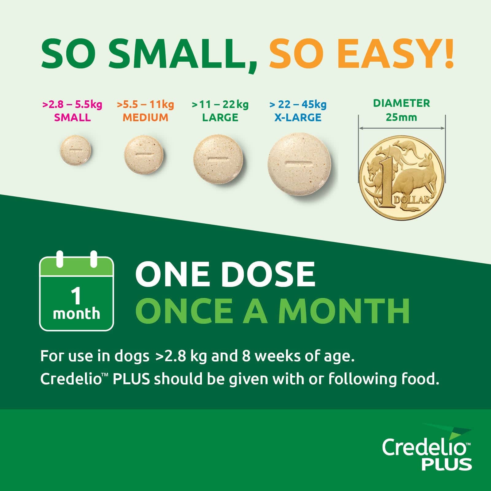 Credelio Dog Health Credelio™ PLUS  Green For Large Dogs 11-22 kg