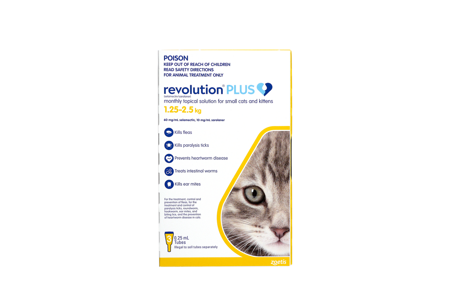 Revolution Plus for Cats, 2.8-5.5 lbs, (Yellow)