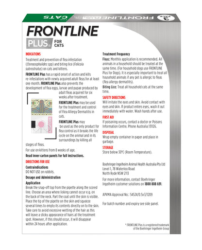 Frontline Plus Flea & Tick Treatment for Cats