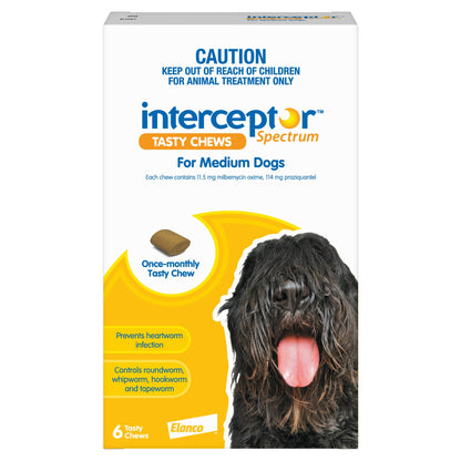 Interceptor Spectrum Chews For Dogs 22-44lbs (Yellow)