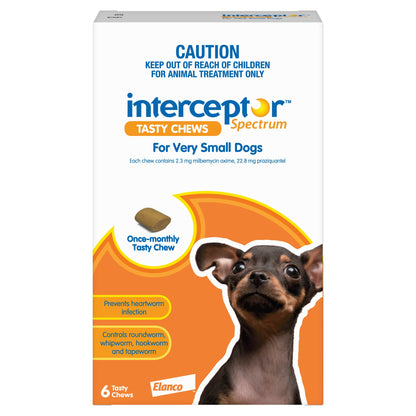 Interceptor Spectrum Chews For Dogs Upto 8.8lbs (Orange)