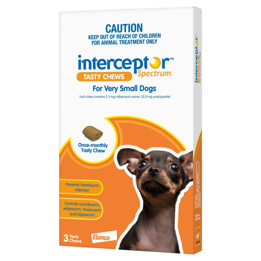 INTERCEPTOR Dog Health Interceptor™ Spectrum Orange Tasty Chews for Tiny Dogs Up To 4kg
