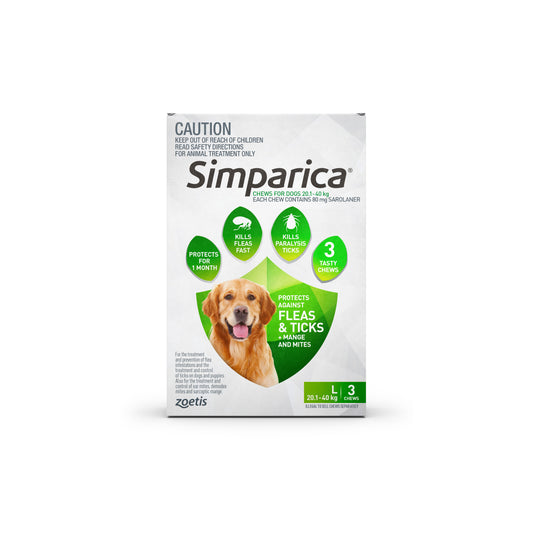 Simparica Chewable Tablet for Dogs, 44.1-88 lbs, (Green)