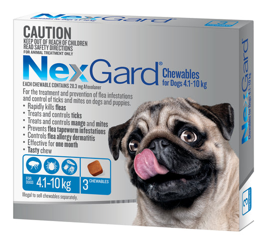 NexGard Chewables For Dogs 10.1-24lbs (Blue)