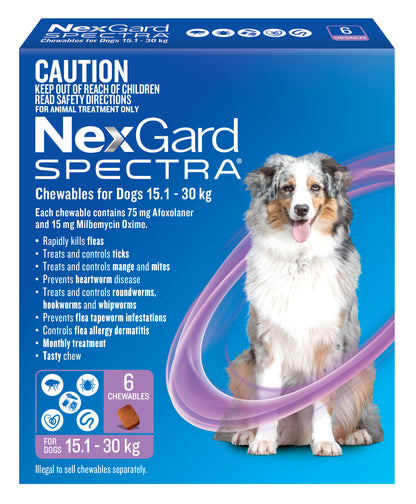 NexGard Spectra for Dogs, 33.1-66 lbs. (Purple)