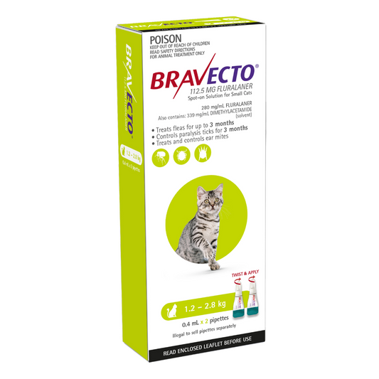 Bravecto Spot-On for Cats, 2.6-6.2lbs (1.2-2.8kg)