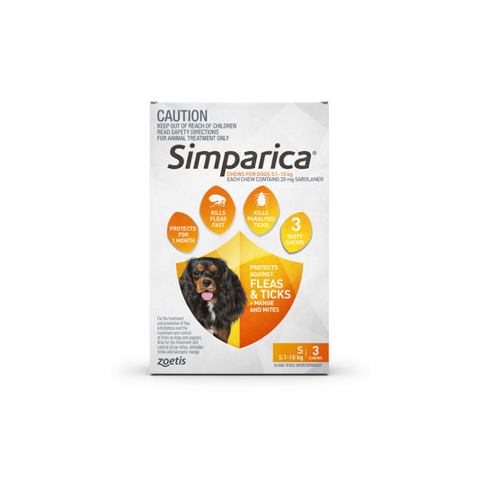 Simparica Chewable Tablet for Dogs, 11.1-22 lbs, (Orange)